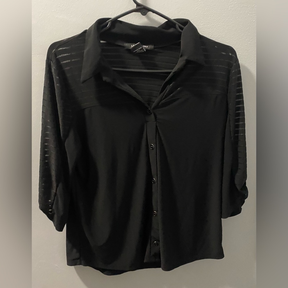 Adele & May Black Button Down Shirt